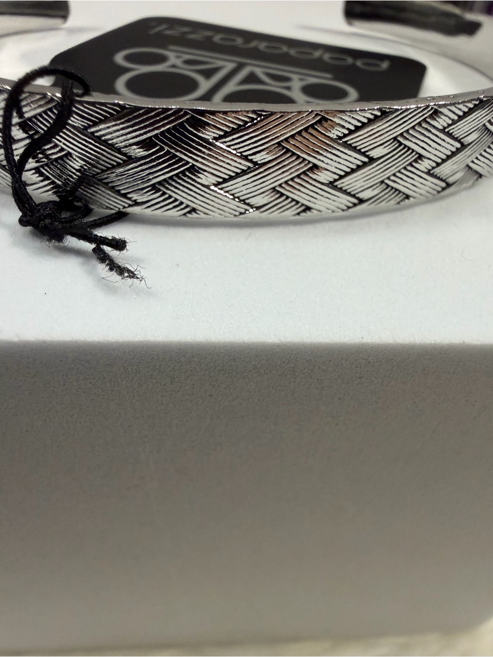 🩷5/$10🩷 paparazzi Silver Braided-Texture Cuff Bracelet - Picture 3 of 4